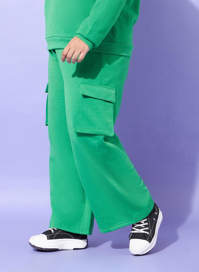 SASSAFRAS Plus Size Green Cargo Joggers - Image 3