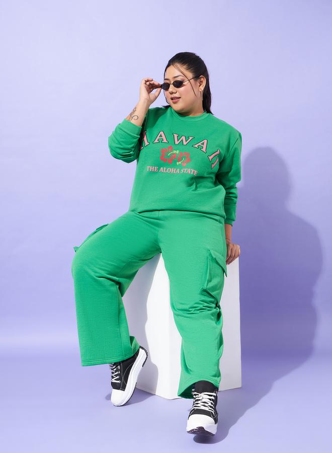 SASSAFRAS Plus Size Green Cargo Joggers - Image 2