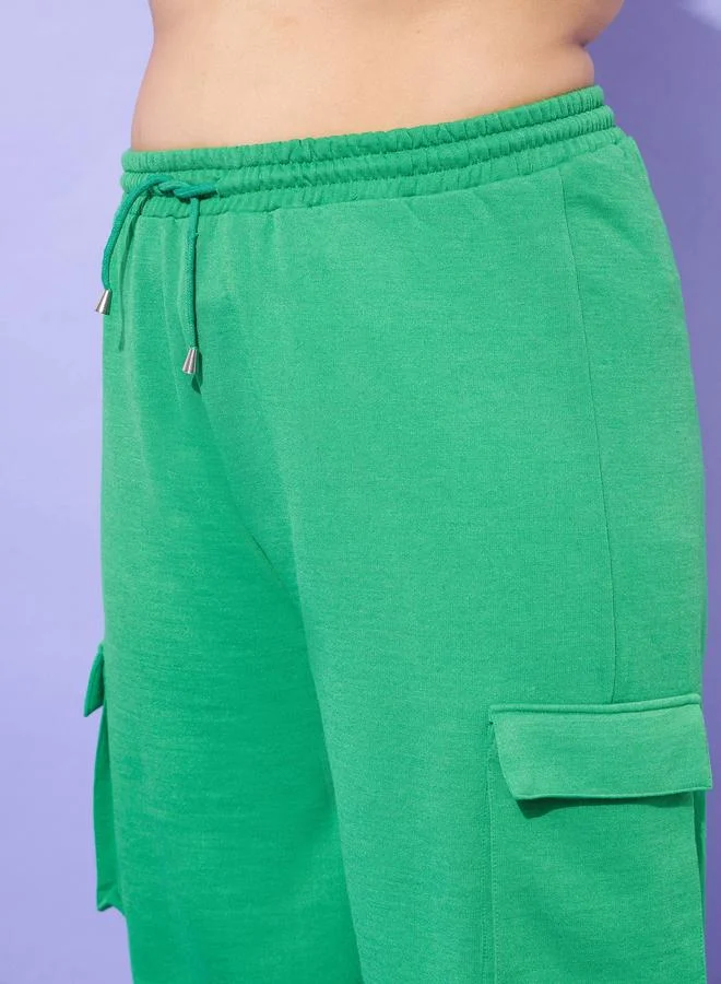 Sassafras  Plus Size Green Cargo Joggers for Women | Best Price UAE