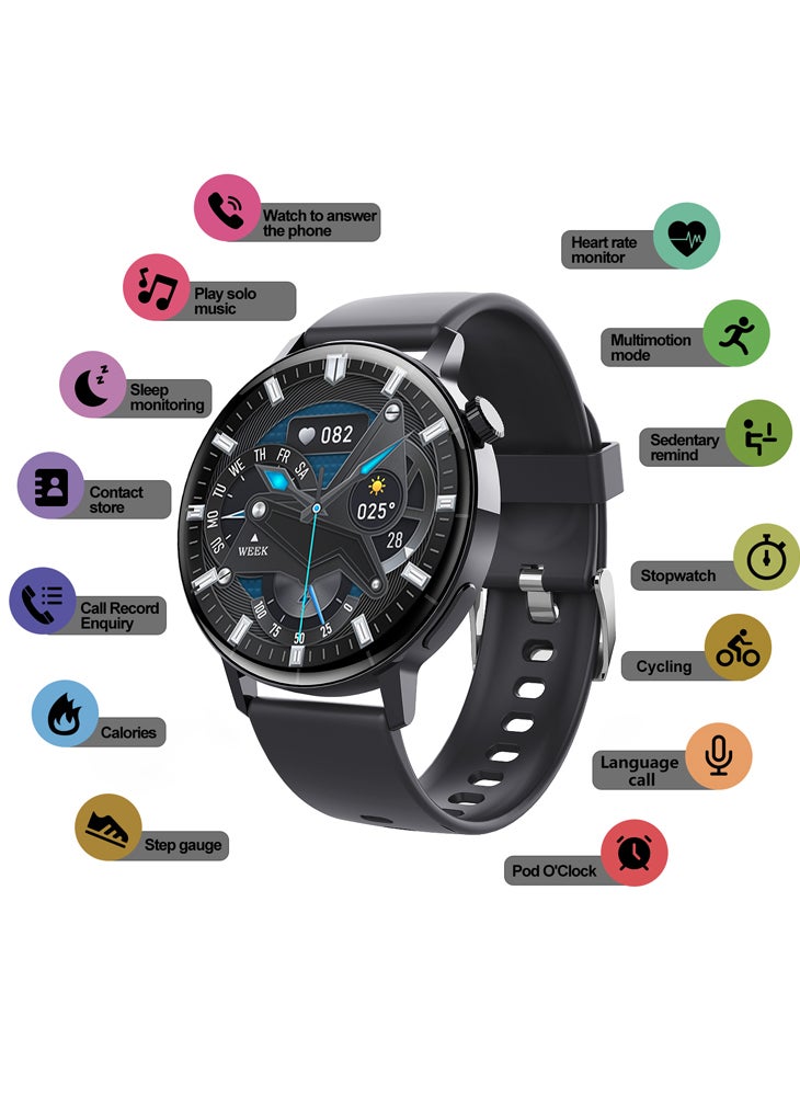 تشوميل ساعة ذكية F22R 1.35 غير جراحية لسكر الدم سيري اتصال صوتي 50 وضعًا رياضيًا متعددًا - Image 1