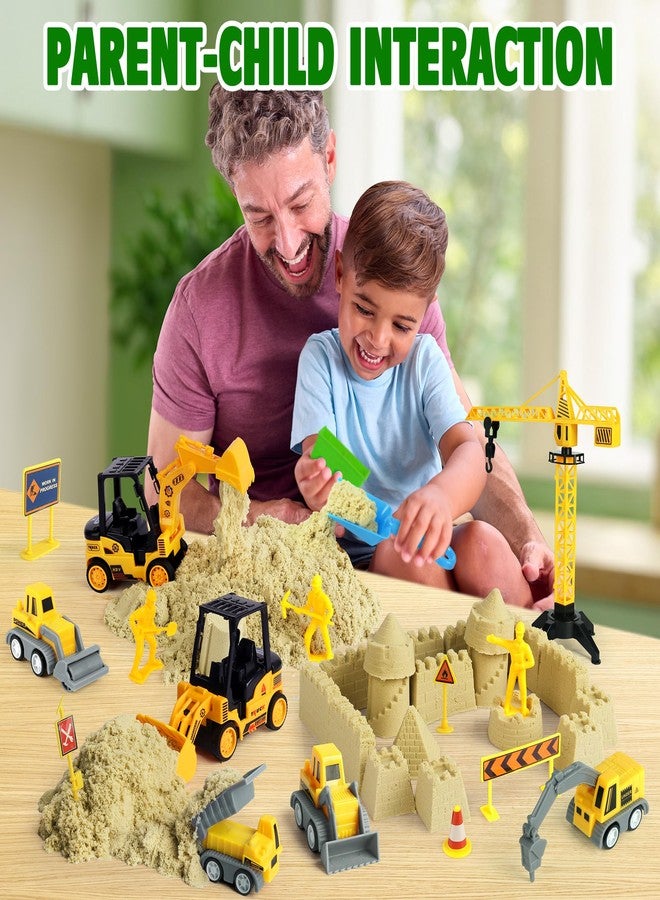 Billeeit Sand Construction Kit with Big Foldable Sandbox and 2.2lbs Moldable Sensory Play Sand, Truck Toys Including Castle Molds and Other Accessories - 36Psc Set Easter Gifts for Kids 3+ - Image 3