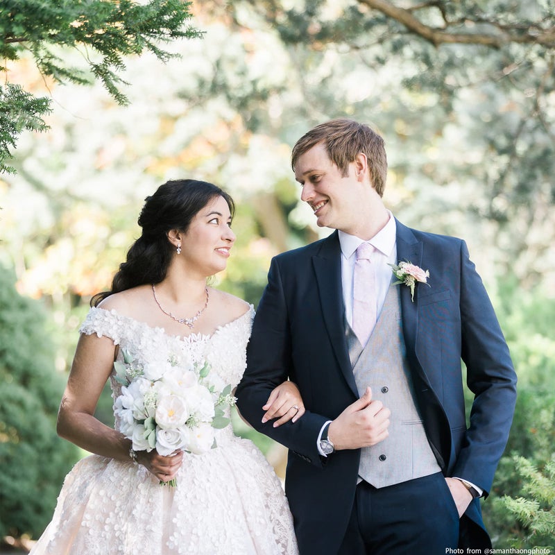 EVER FAITH Clear Marquise CZ Simulated Pearl White-Gold-Plated-Brass Wedding Jewelry Flower Leaf Filigree Bridal Necklace Earrings Bracelet Set for Bride - Image 2