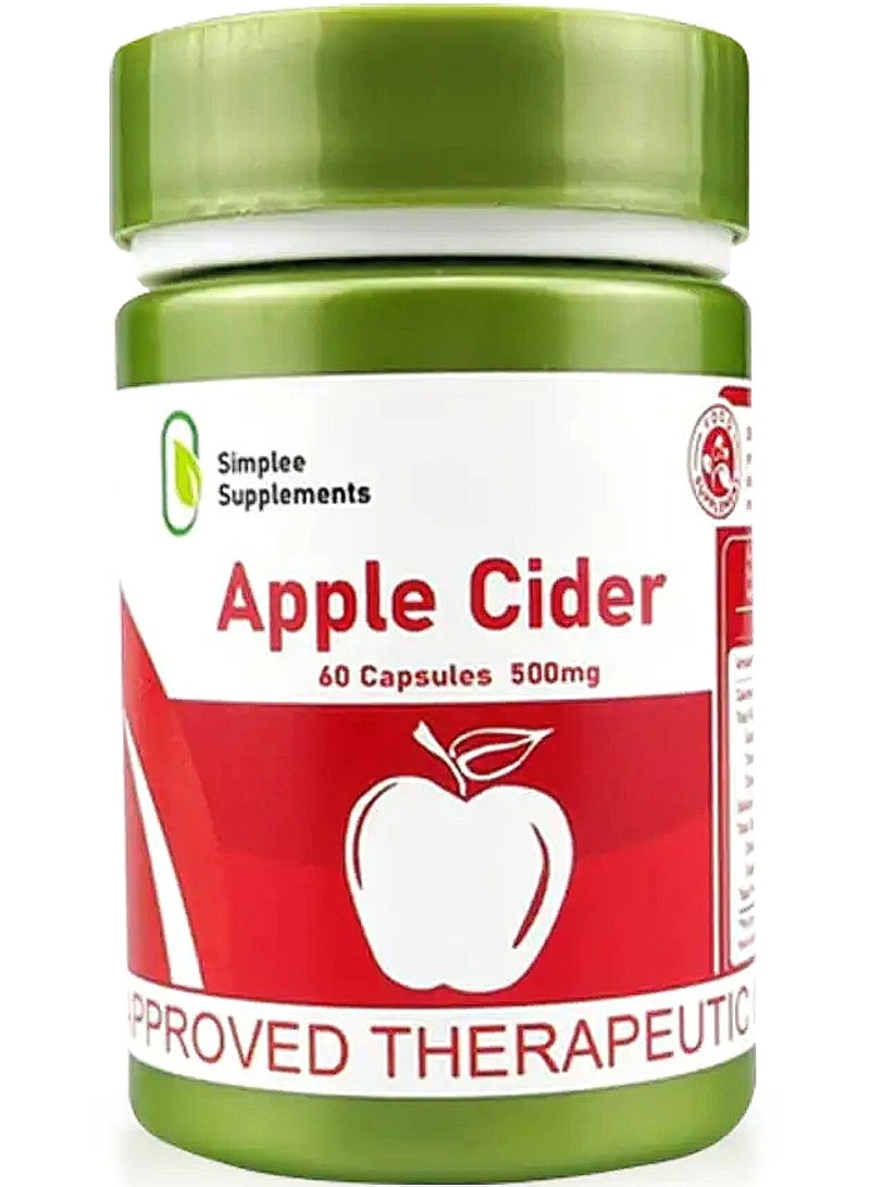 Simplee Supplements Apple Cidar 60 Capsules 500mg - Image 1