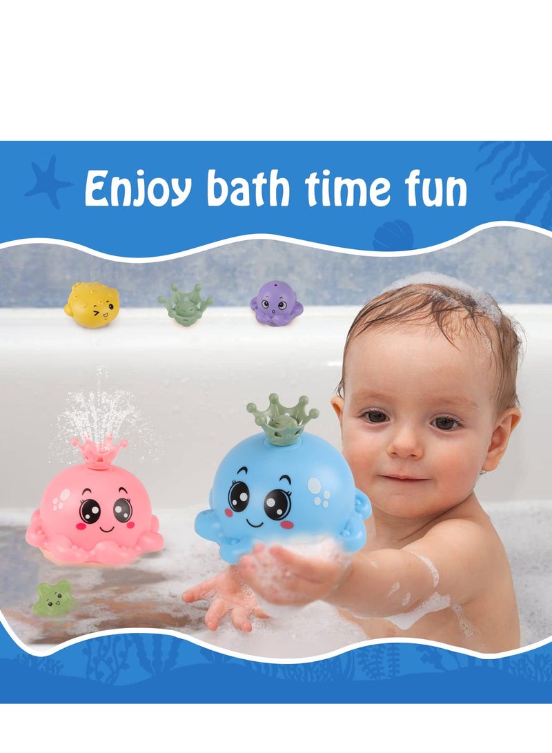 إيفرين لعبة استحمام للأطفال من باث توي لعبة حمام الأخطبوط حساس آلي لعبة رذاذ الماء مع ضوء أربعة أنماط رذاذ الماء لعبة استحمام للأطفال من سن 1 سنة - Image 3
