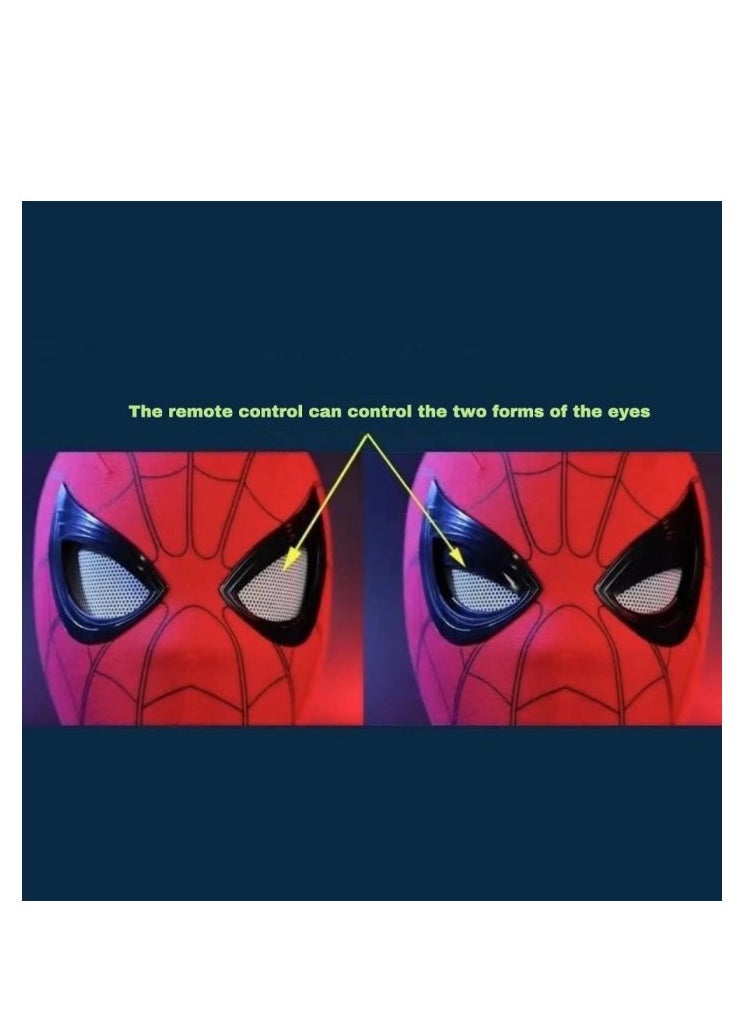 Visor - Spider-Man Mask with Movable Eyes - Fully Automatic Remote-Controlled Blinking & Luminous Cosplay Mask for Teens and Adults - Adjustable Super Hero Helmet with USB Charging - Image 1