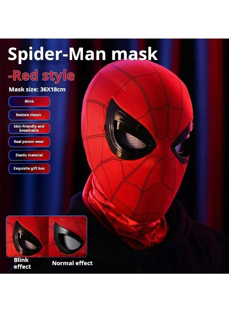 Visor - Spider-Man Mask with Movable Eyes - Fully Automatic Remote-Controlled Blinking & Luminous Cosplay Mask for Teens and Adults - Adjustable Super Hero Helmet with USB Charging - Image 1