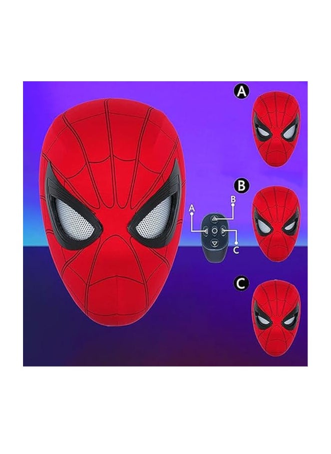 Visor - Spider-Man Mask with Movable Eyes - Fully Automatic Remote-Controlled Blinking & Luminous Cosplay Mask for Teens and Adults - Adjustable Super Hero Helmet with USB Charging - Image 1