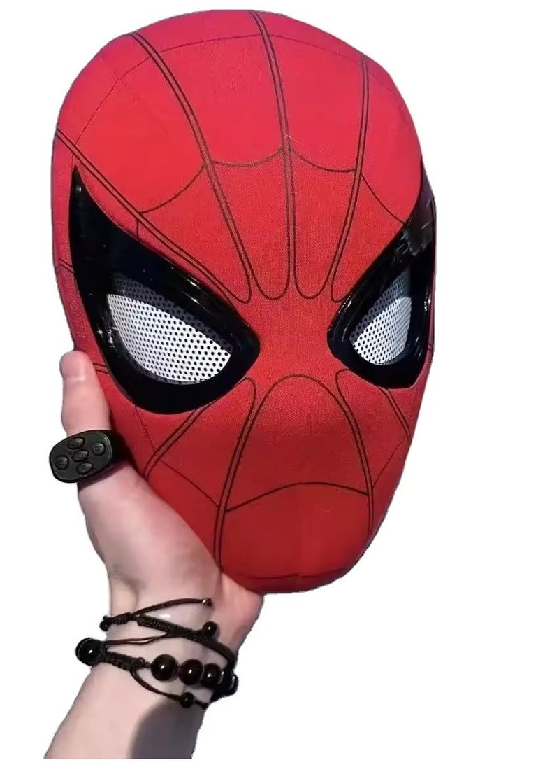 Visor - Spider-Man Mask with Movable Eyes - Fully Automatic Remote-Controlled Blinking & Luminous Cosplay Mask for Teens and Adults - Adjustable Super Hero Helmet with USB Charging - Image 1