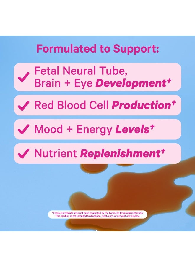 Pink Stork Liquid Prenatal + Postnatal with Whole Food Nutrient Blend, 32 Servings, Mixed Berry Flavor, 16 fl oz (473 mL), Dietary Supplement - Image 3