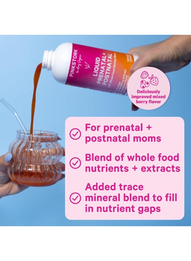 Pink Stork Liquid Prenatal + Postnatal with Whole Food Nutrient Blend, 32 Servings, Mixed Berry Flavor, 16 fl oz (473 mL), Dietary Supplement - Image 2