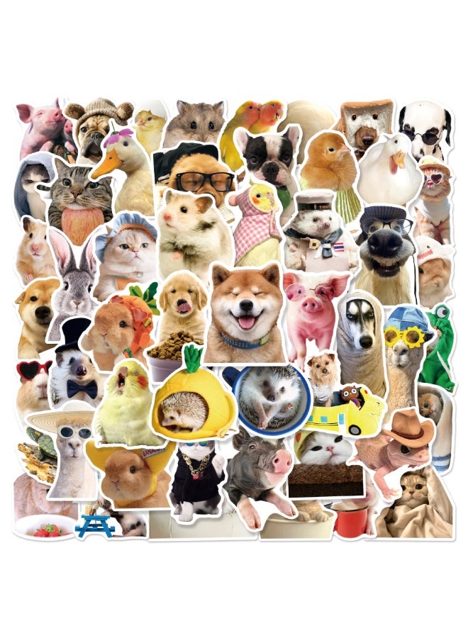 NIBEMINENT 50 Pcs Realistic Pets Deco Kit Waterproof Stickers, High Definition Printing Bright Colors, Suitable for Laptop Skateboard Luggage Water Bottle Guitar DIY - Image 1