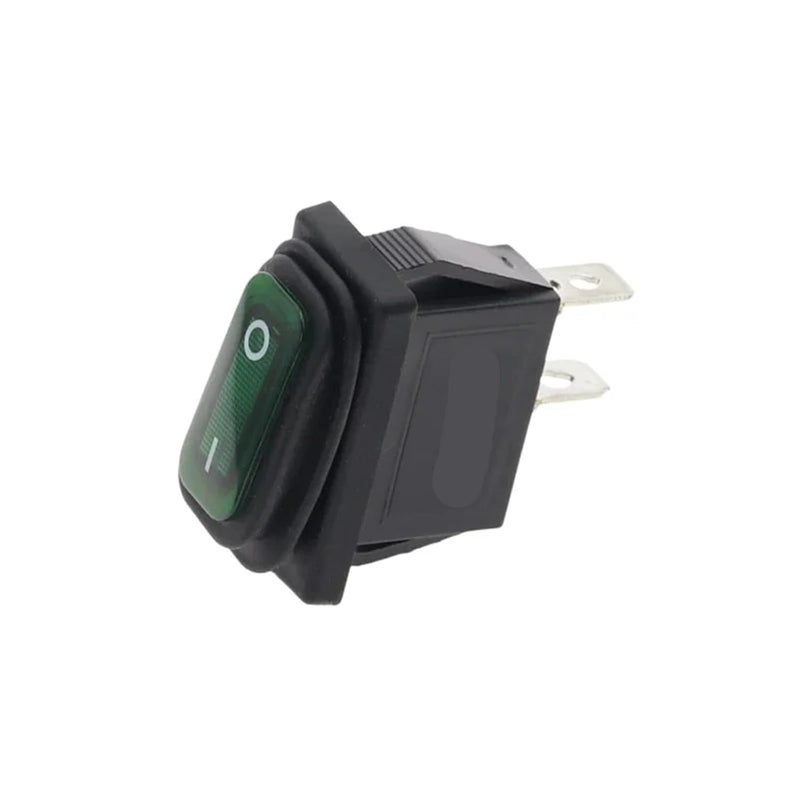 مفتاح KCD3 ذو ذراع التشغيل تشغيل/إيقاف 2 دبوس 2 وضع 15 أمبير 250 فولت تيار متردد بدون إضاءة 2D2P أخضر - Image 1