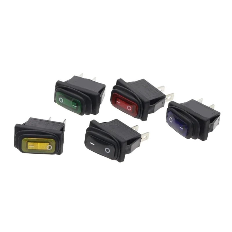 مفتاح KCD3 ذو ذراع التشغيل تشغيل/إيقاف 2 دبوس 2 وضع 15 أمبير 250 فولت تيار متردد بدون إضاءة 2D2P أخضر - Image 3