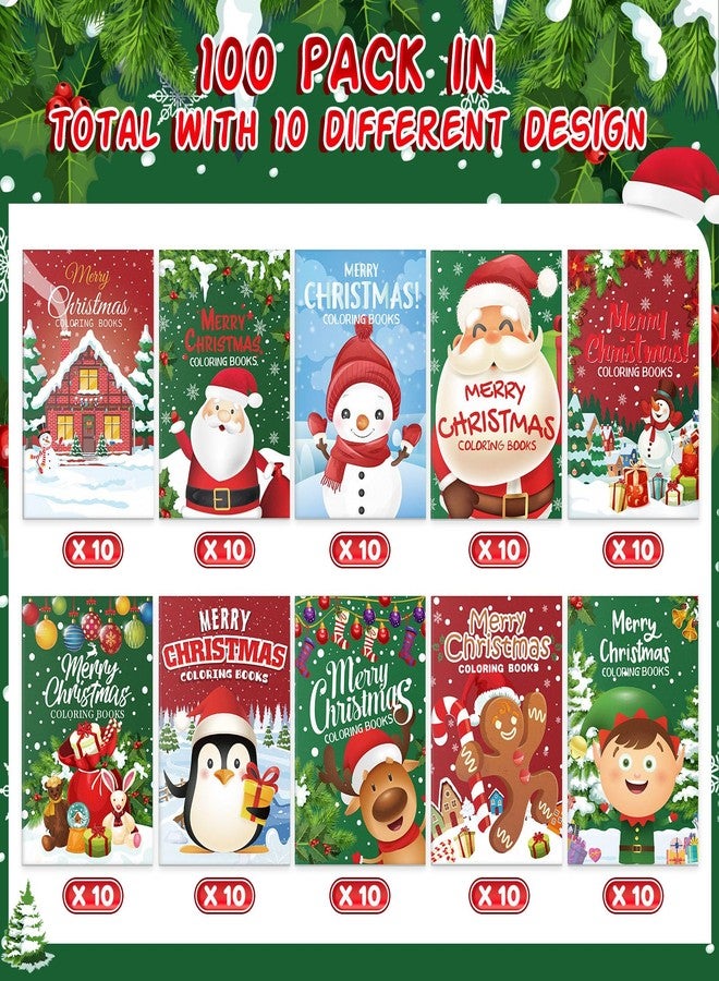 Zhanmai 100 Pack Christmas Coloring Book Christmas Mini Coloring Book Xmas Color Book Holiday Goodie Bag Stuffer Fillers Gifts for Girls Boys Presents Xmas Party Favors 10 Style(Christmas) - Image 3