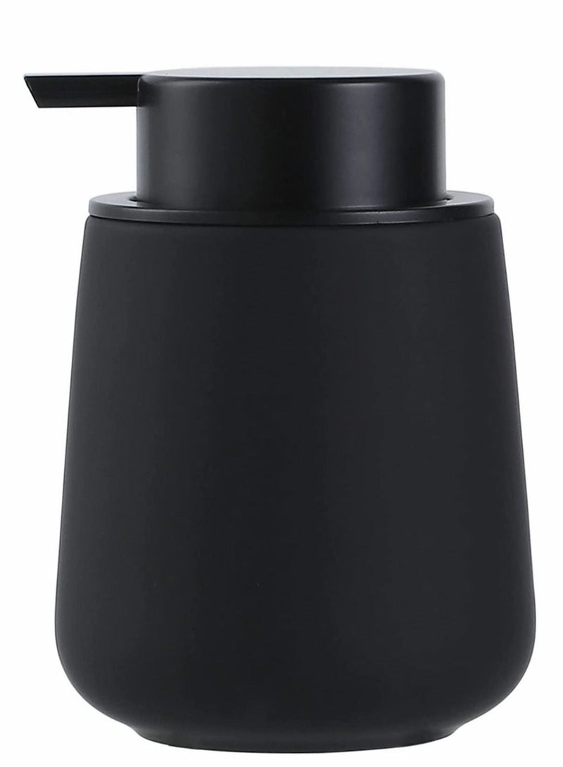 SYOSI Soap Dispenser Black Ceramic Dish Refillable Liquid Hand Pump Modern Porcelain Handwashing Fluid Bottles 12Oz for Essential Oil Lotion Kitchen Bathroom - Image 1