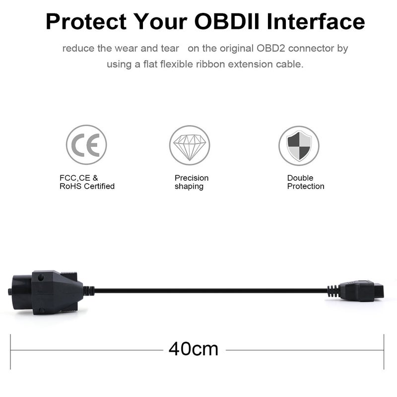 FOXWELL OBD2 Female to 20pin Extension Convert Adapter OBD1 to OBDII Cable -16pin to 20pin Cable (11 Inch) - Image 4