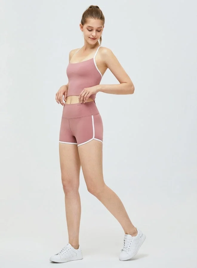 Kawn.yoga Dusty Pink Womens Athletic Strap Sleeves with Square Neckline for Women | Best Price UAE
