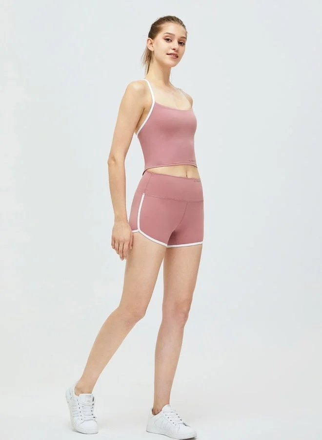 Kawn.yoga Dusty Pink Womens Athletic Strap Sleeves with Square Neckline for Women | Best Price UAE