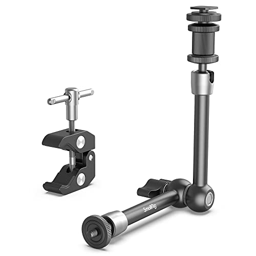 SMALLRIG 11'' Articulating Magic Arm and Clamp w/ 1/4" and 3/8" Thread, Adjustable Friction Power Camera Mount with Cold Shoe Mount for Monitor, LED Lights, Mic, for DJI/Insta360 Action Cameras - 3726 - Image 1