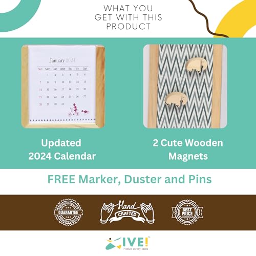 IVEI Combination Board with Magnet Board, Pin Board & Whiteboard - Innovative Organizer for Kids and Adults with Elephant Magnets to Do Boards � Best Gift for Home, Office, School - Orange - Image 5