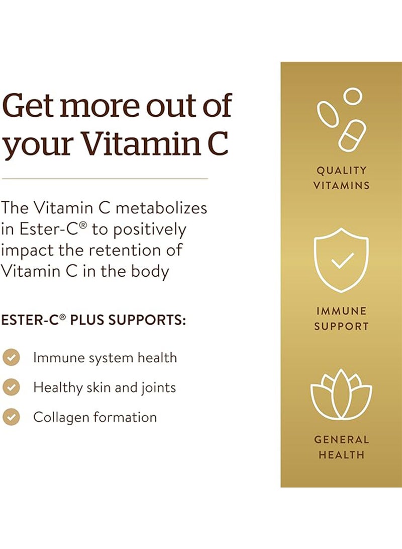 Solgar Ester-C Plus 500 Mg Vitamin C Gentle And Non Acidic Immune Support Gluten, Wheat And Dairy Free Suitable For Vegans 100 Vegetable Capsules - Image 3