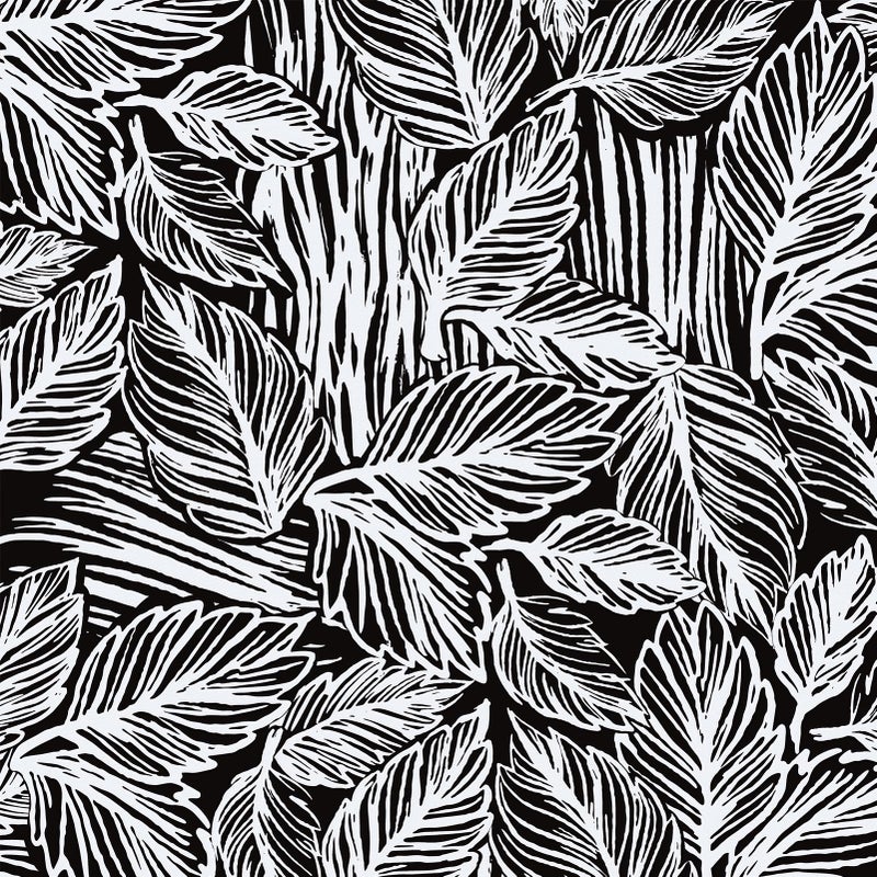 ورق جدران وولرسيتي الأسود بأوراق نباتية قابلة للإزالة واللصق ورق حائط أسود بأوراق النخيل الاستوائية للحمام وغرفة النوم ورق لاصق زهور لسطح المكتب ورفوف 175x118 فينيل قابل للإزالة لورق الجدران لأسطح العمل