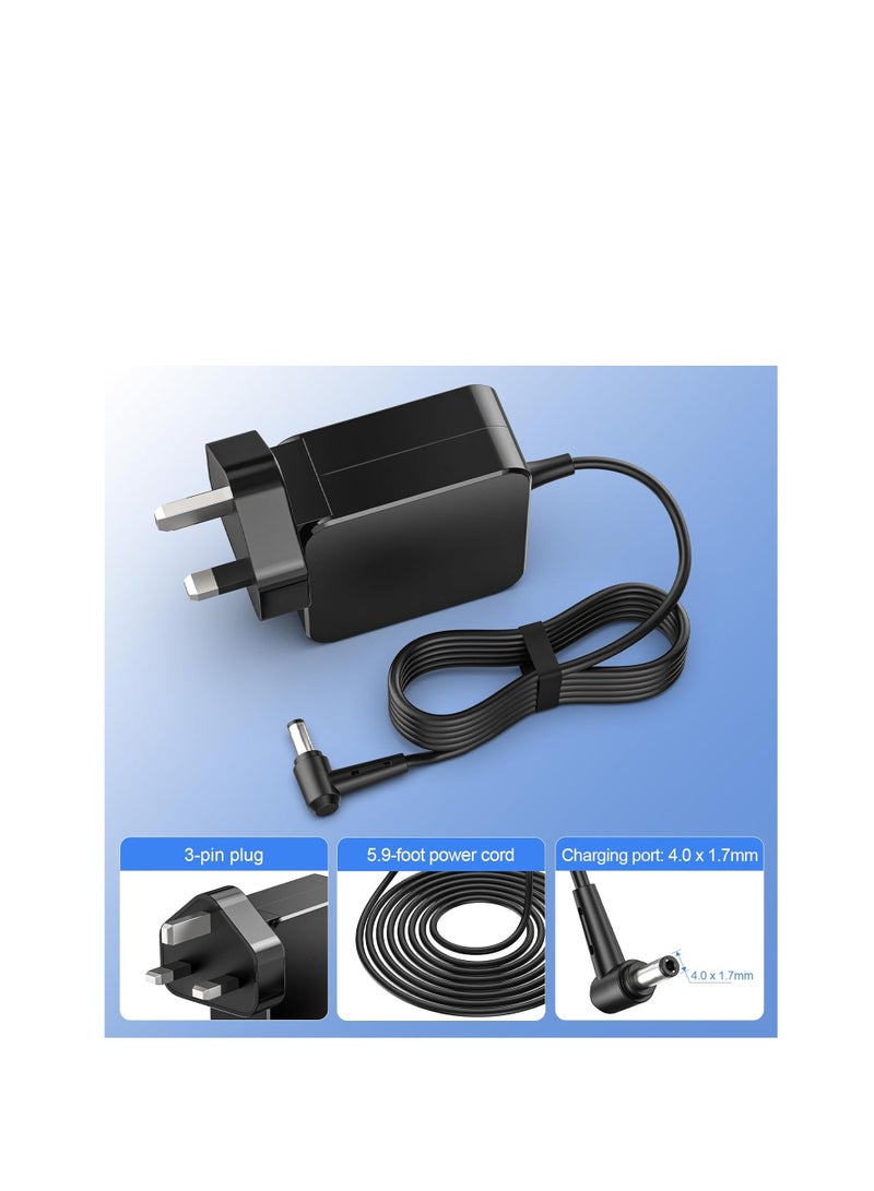 Terabyte شاحن 65 واط 45 واط لجهاز Lenovo Ideapad Slim 3 3i 1 1i، Ideapad 330 330S 320 310 510 S340 S145 710S 100 110 120S، IdeaPad Flex 6 5 4 3، V14 V15 كابل محول الطاقة للكمبيوتر المحمول بقطر 4.0x1.7 مم - Image 3