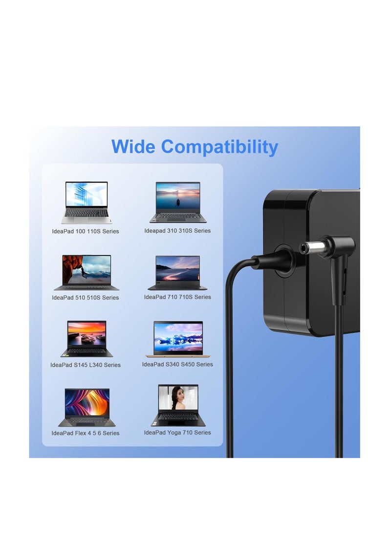 Terabyte شاحن 65 واط 45 واط لجهاز Lenovo Ideapad Slim 3 3i 1 1i، Ideapad 330 330S 320 310 510 S340 S145 710S 100 110 120S، IdeaPad Flex 6 5 4 3، V14 V15 كابل محول الطاقة للكمبيوتر المحمول بقطر 4.0x1.7 مم - Image 5