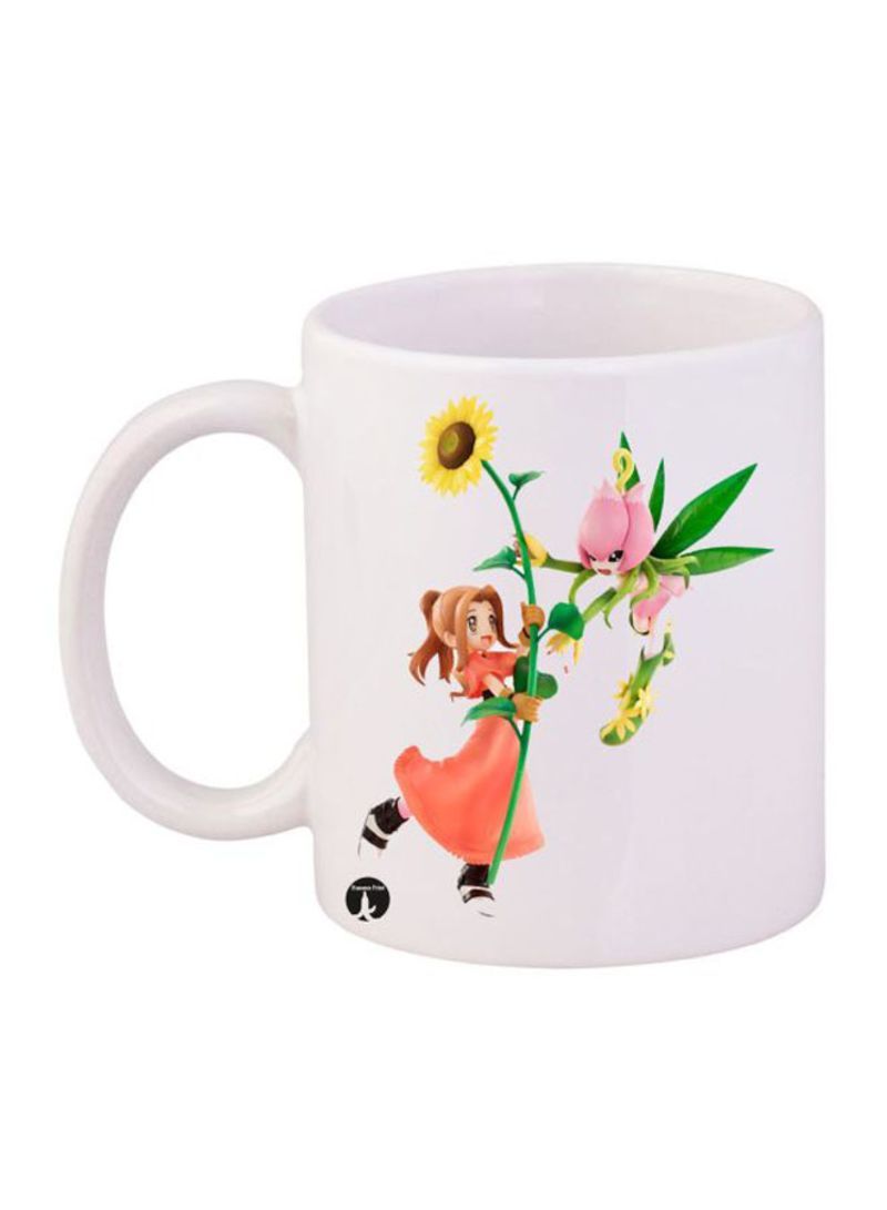 RKN Digimon Printed Mug White/Orange/Green 12ounce