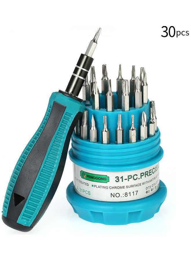 NIBEMINENT 30 Piece Multi-Purpose Screwdriver Set Blue/Black/Silver 12x6x6cm - Image 2