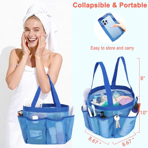 Fammart Mesh Shower Caddy Portable for College Dorm Room Essentials Odorless Polyester Large Shower Tote Bag with Dual Handles 8Pocket QuickDry Toiletry Organizer for Travel Beach Camping Gym - Image 3