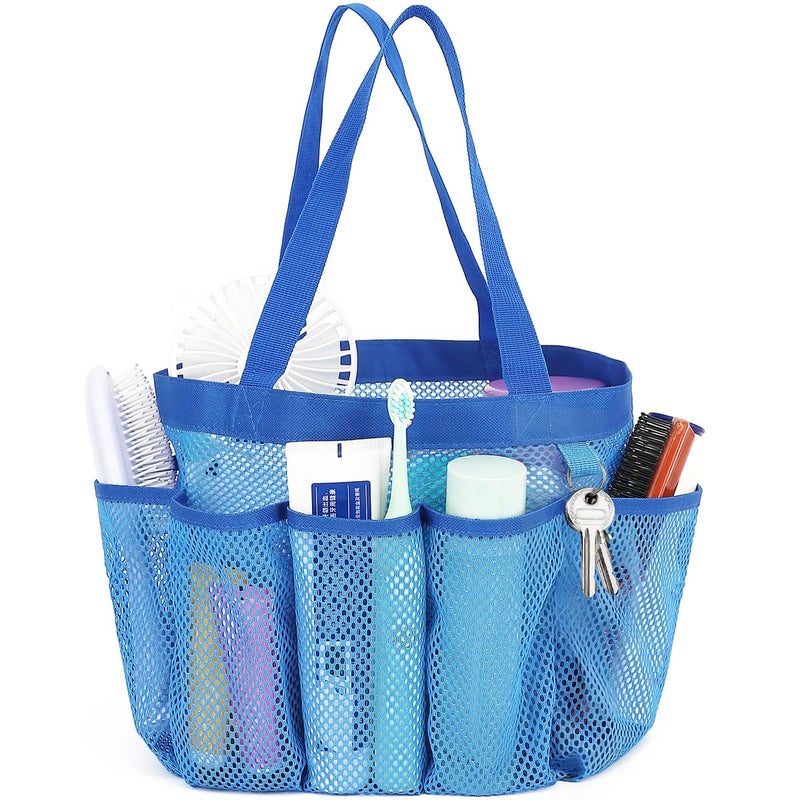 Fammart Mesh Shower Caddy Portable for College Dorm Room Essentials Odorless Polyester Large Shower Tote Bag with Dual Handles 8Pocket QuickDry Toiletry Organizer for Travel Beach Camping Gym - Image 2