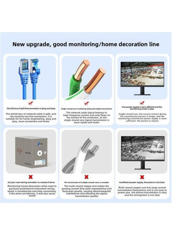 Generic Gigabit Six Types Of Network Cable Finished Jumper Computer Twisted Pair Router Switch Connection Line Manufacturers Wholesale-Color:Black Category 6 Thick Core-Line Length:1 M  - Image 4
