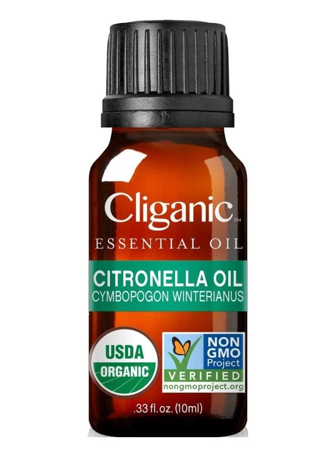 Cliganic Organic Citronella Essential Oil 10ml, 100% Pure Natural Undiluted, For Aromatherapy, Non-GMO Verified  - Image 1