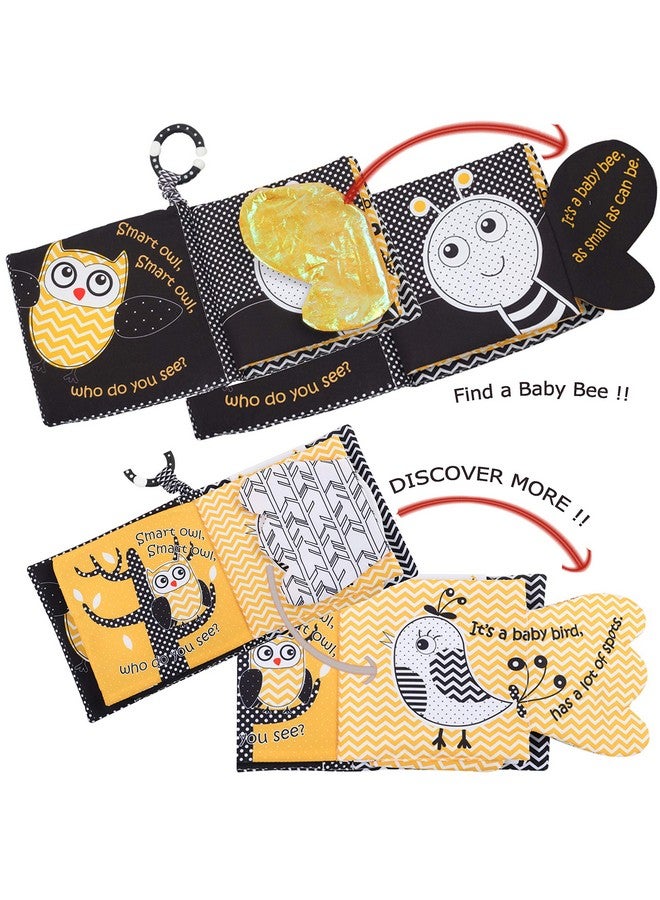 Bebe Mondo Touch and Feel Cloth Crinkle Books for Babies Infant, Baby Books Toys 0-3-6-12 Months, Christmas Shower Baby Gifts, High Contrast Toys,Teething Teethers, Tummy Time Mirror Toys for Boys and Girls-Owl  - Image 4
