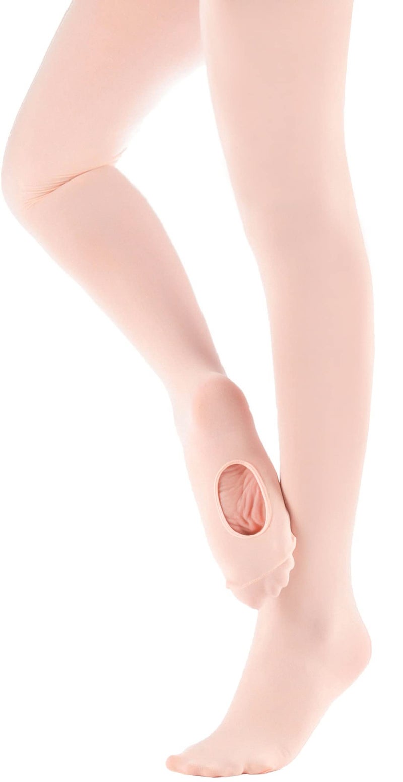 MdnMd 1 Pack Women's Dance Tights Ballet Footless Convertible Ultra Soft Dancer Tight Stocking Pantyhose (Ballet Pink, Adult-Small, Height 63-65") - Image 1