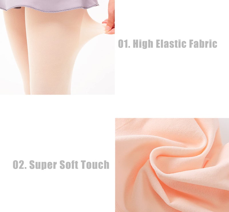 MdnMd 1 Pack Women's Dance Tights Ballet Footless Convertible Ultra Soft Dancer Tight Stocking Pantyhose (Ballet Pink, Adult-Small, Height 63-65") - Image 5