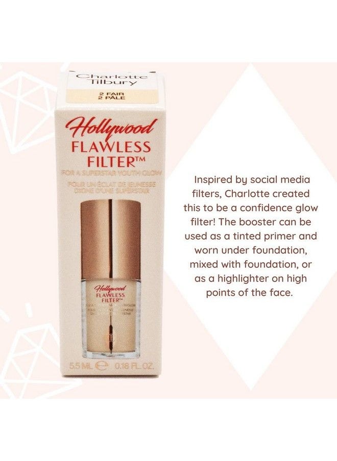 Charlotte Tilbury - Mini Hollywood Flawless Filter Travel Size 2 Fair Customizable Face Liquid Makeup Booster Tinted Primer Foundation Highlighter Moisturizer - Image 1