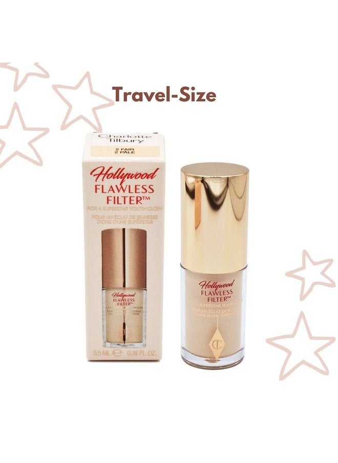 Charlotte Tilbury - Mini Hollywood Flawless Filter Travel Size 2 Fair Customizable Face Liquid Makeup Booster Tinted Primer Foundation Highlighter Moisturizer - Image 1
