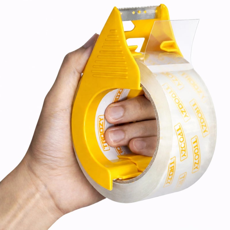 TROOZY 1.88 in x 66.6 YDs Clear Heavy Duty Packing Tape with Dispenser, 2.68 Mil Thick Strong & Durable Shipping Tape for Packing Boxes, Moving, Mailing & Storage - Image 1