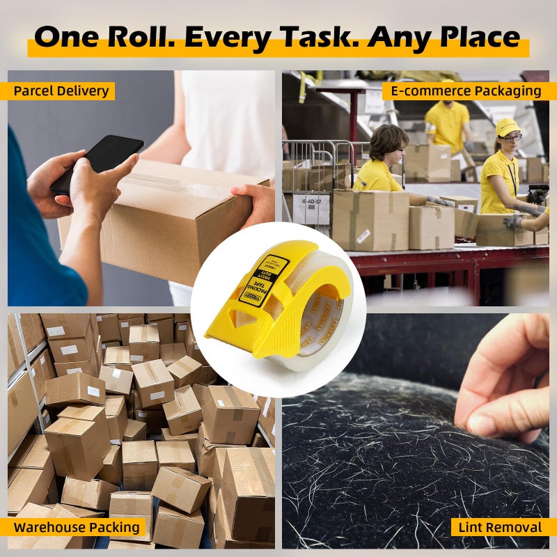 TROOZY 1.88 in x 66.6 YDs Clear Heavy Duty Packing Tape with Dispenser, 2.68 Mil Thick Strong & Durable Shipping Tape for Packing Boxes, Moving, Mailing & Storage - Image 5