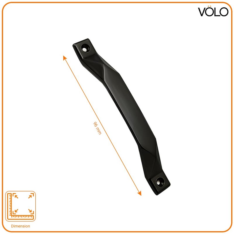 Volo VOLO Black Cabinet Wardrobe Door Handle Pull Handle for Cupboards Drawers and Kitchen Doors Black Finish Handle R 214 1 96MM 4 Inch  - Image 2