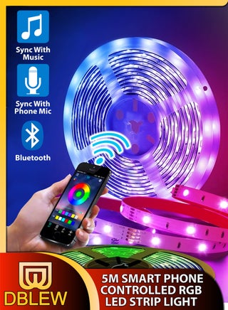 5M Flexible Smart Bluetooth RGB LED Strip Light Sync to Music Lighting for Home Decor Kitchen Bedroom Car Bike Hotel Outdoor Bar Parties Garden Desktop Decoration Mobile App Control USB Powered - pzsku/ZC7B3C98776AF9A7567D0Z/45/_/1697206722/1ed29c19-e206-4a34-880d-3f9637c3b207