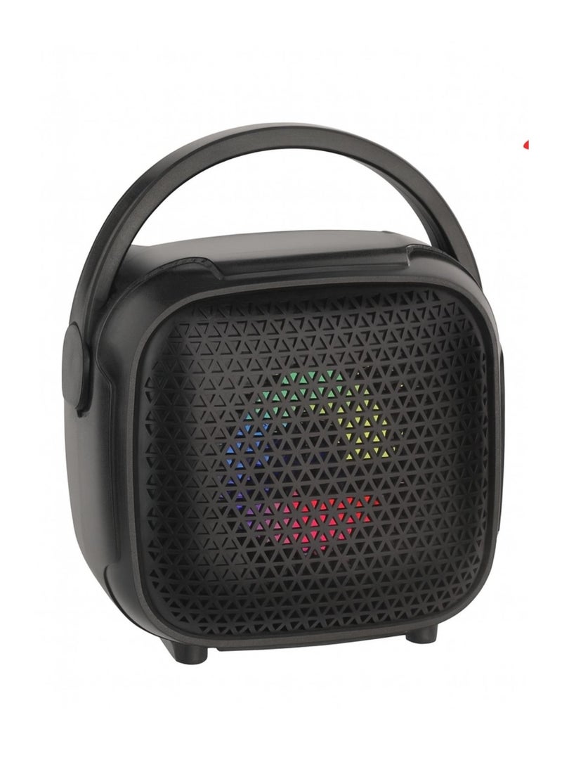Portable Bluetooth Speaker 3” Super Bass | 1200 mAh Rechargeable Speaker with RGB Lights | Carry Handle, 8W Output, Volume Control, FM Radio & Bluetooth Connectivity | HD Sound for Indoor & Outdoor Use