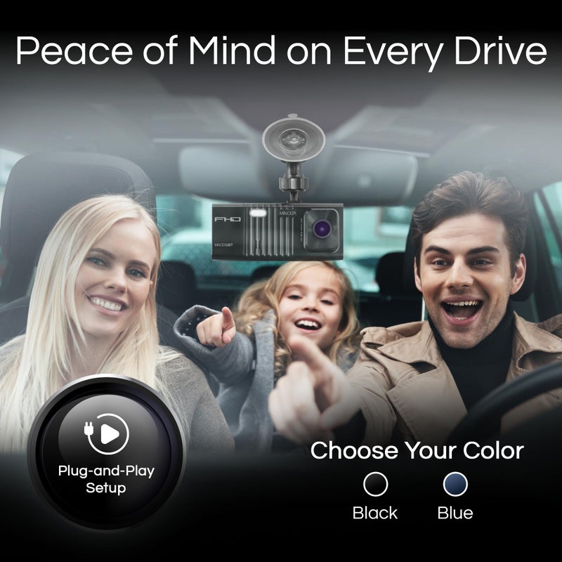 Minolta Dash Camera â€“ 3-Channel 1080P Car DVR with Rear & Interior Cam, Night Vision, 3.0â€ LCD Screen, G-Sensor, Loop Recording, Parking Monitor, Motion Detection, 32GB Card (Black) - Image 5