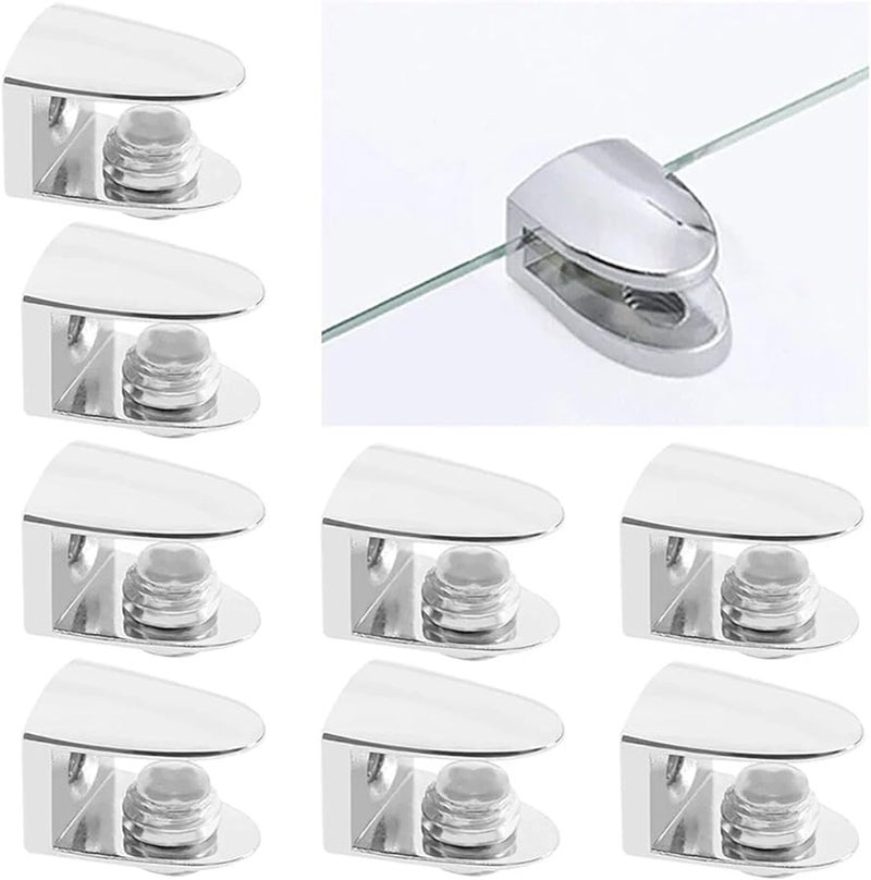 Zinc Alloy Adjustable Glass Shelf Brackets 30pcs Fish Mouth Clip Furniture Support - Image 2