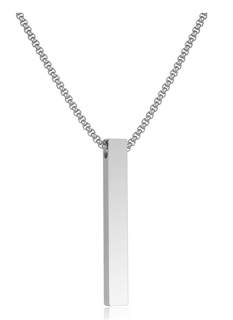 Fayrouz Jewellery Silver Bar Pendant Necklace  - Image 1