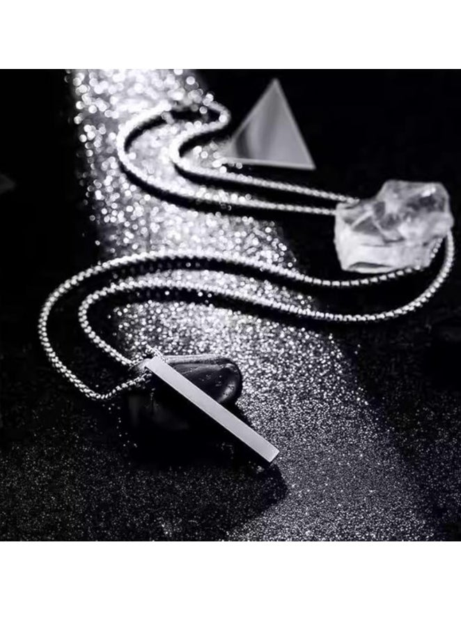 Fayrouz Jewellery Silver Bar Pendant Necklace  - Image 4