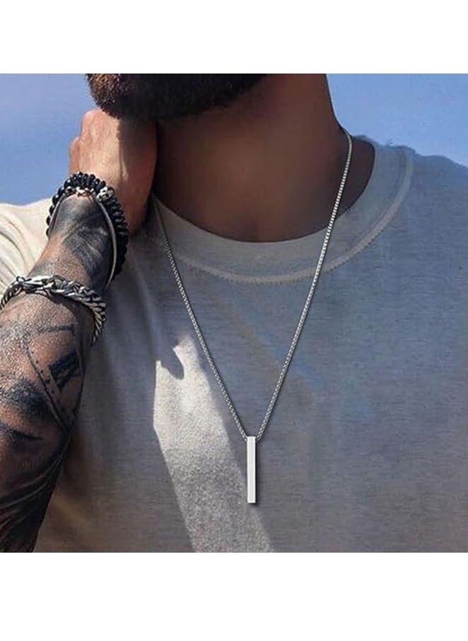 Fayrouz Jewellery Silver Bar Pendant Necklace  - Image 2