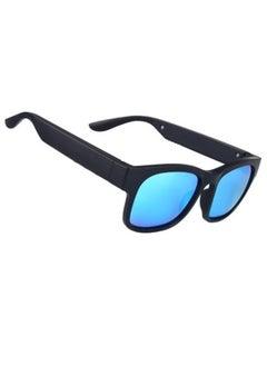 M MIAOYAN New glasses Bluetooth headset 5.0 dual-ear bone conduction call mobile phone universal smart sunglasses Bluetooth headset (blue lens)  - Image 1